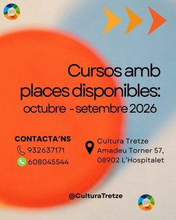 ✨ Aquest trimestre, a Cultura Tretze ja tenim a punt els cursos i activitats d’aquest trimestre! 🗓️💫
Idiomes, eines, benestar, formació i espais per aprendre al teu ritme, conèixer gent i continuar creixent.
👉 Consulta l’oferta, tria el teu curs i apunta-t’hi!
📩 Places obertes. No t’ho pensis gaire, que ens veiem a classe! 💛
